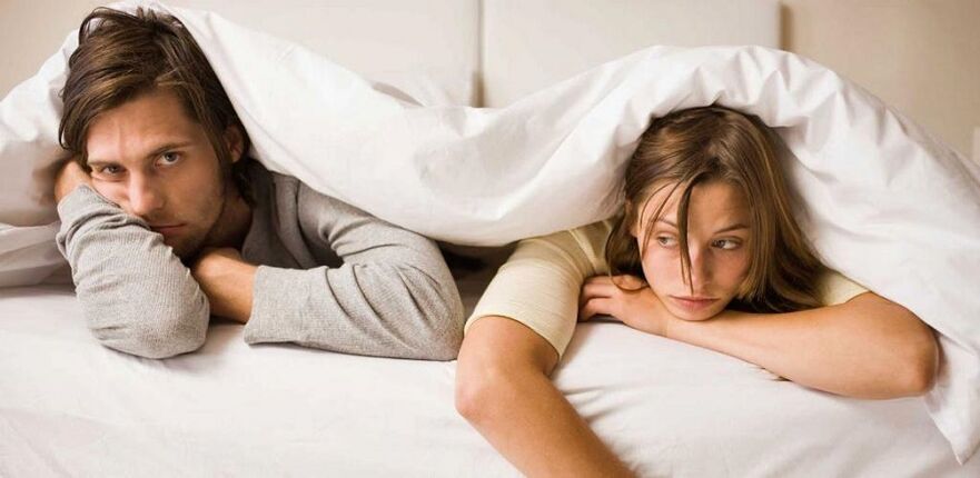 Annoyed woman and man with low power.