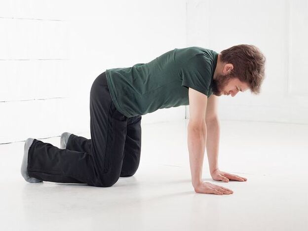 Stretching and the Pendulum, getting on all fours, will help strengthen power.